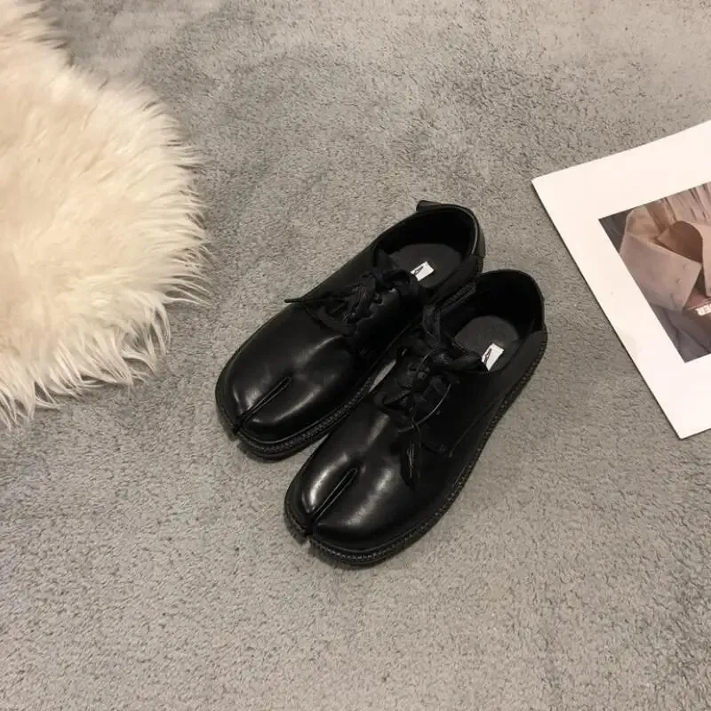 binfenxie Trendy Fashion Flats Shoes Women  Ninja Moccasins Split Toe Lace Up Loafers Casual Retro Pumps 2024 Autumn Footwear