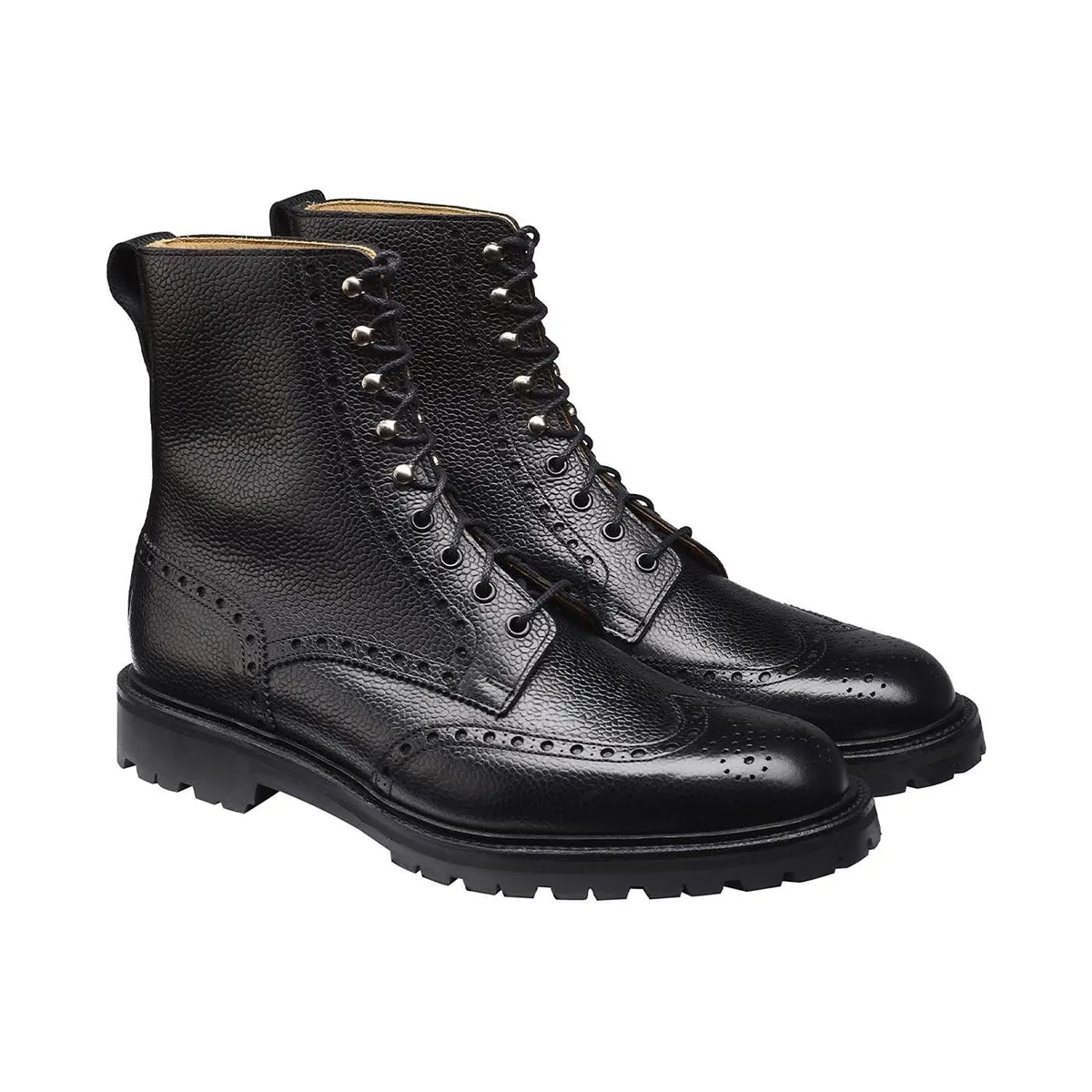 Islay Black Scotch Grain Derby Boots